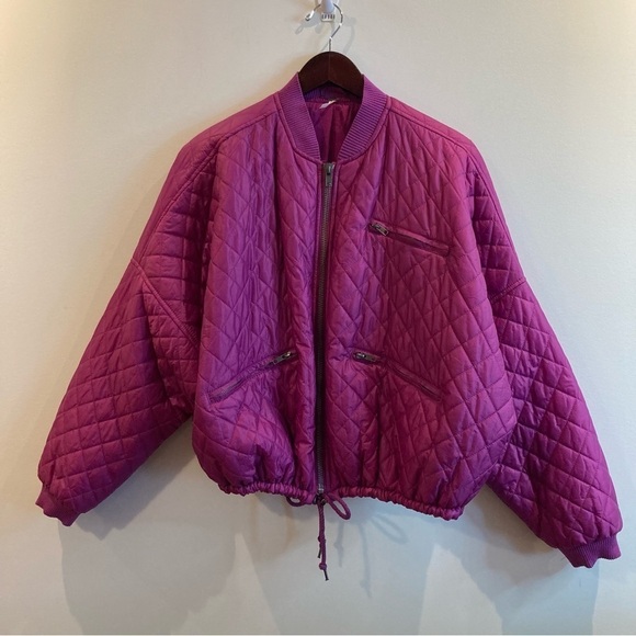 Free People Jackets & Blazers - FREE PEOPLE Sz M  Puffer Doleman Bat Sleeve Drawstring Pockets Quilted Jacket